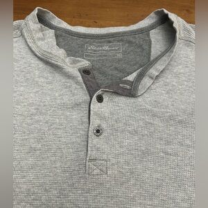Eddie Bauer Light Gray Men's Casual Henley Shirt